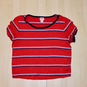 Target brand red stripped crop top